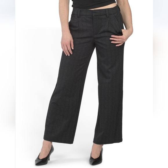 Democracy Pants - Democracy Sol High Rise Wide Leg Pull on Dress Trousers
